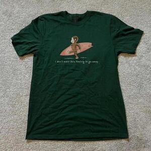 Green Surf Tee With Funny Quote